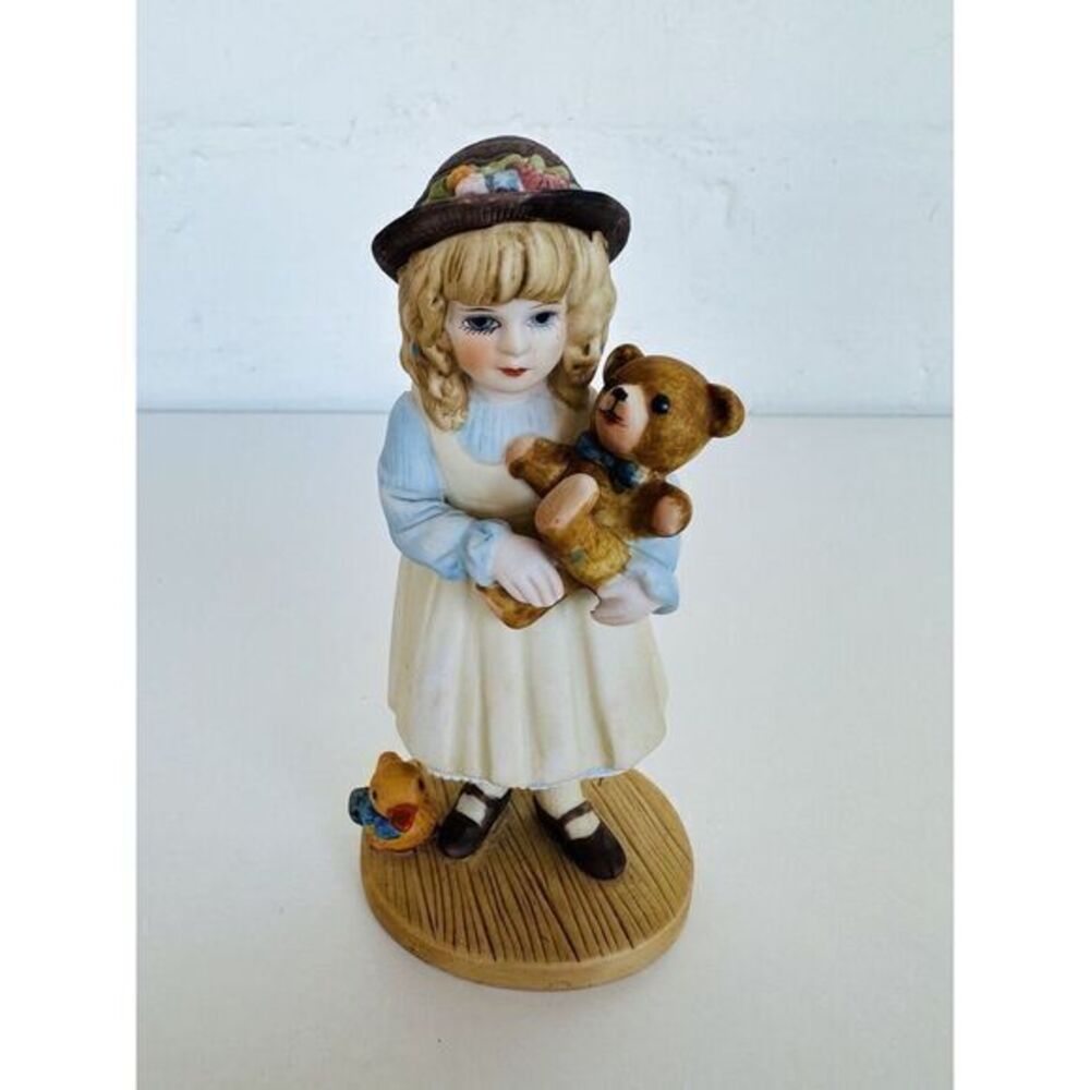 Jan Hagara Angie and Honey Little Girl with Teddy Bear Porcelain Figurine #292